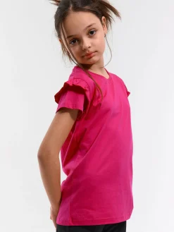 GATE Bawełniana koszulka z falbankami|Dzieci Dziewczynki·Koszulki I Topy