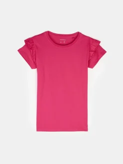 GATE Bawełniana koszulka z falbankami|Dzieci Dziewczynki·Koszulki I Topy