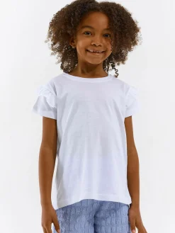 GATE Bawełniana koszulka z falbankami|Dzieci Dziewczynki·Koszulki I Topy