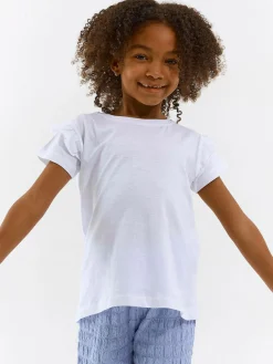 GATE Bawełniana koszulka z falbankami|Dzieci Dziewczynki·Koszulki I Topy