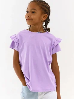GATE Bawełniana koszulka z falbankami|Dzieci Dziewczynki·Koszulki I Topy