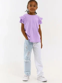 GATE Bawełniana koszulka z falbankami|Dzieci Dziewczynki·Koszulki I Topy