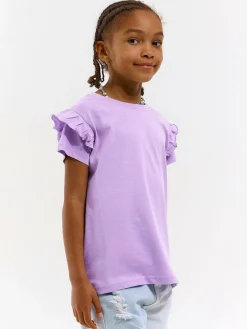 GATE Bawełniana koszulka z falbankami|Dzieci Dziewczynki·Koszulki I Topy