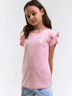 GATE Bawełniana koszulka z falbankami|Dzieci Dziewczynki·Koszulki I Topy