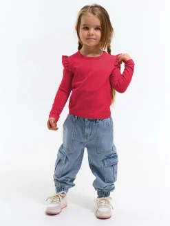 GATE Bawełniana koszulka z falbankami|Dzieci Dziewczynki·Koszulki I Topy