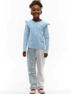 GATE Bawełniana koszulka z falbankami|Dzieci Dziewczynki·Koszulki I Topy