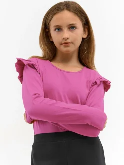 GATE Bawełniana koszulka z falbankami|Dzieci Dziewczynki·Koszulki I Topy