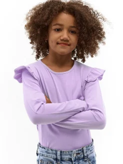 GATE Bawełniana koszulka z falbankami|Dzieci Dziewczynki·Koszulki I Topy