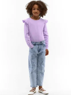 GATE Bawełniana koszulka z falbankami|Dzieci Dziewczynki·Koszulki I Topy