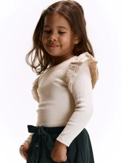 GATE Bawełniana koszulka z falbankami|Dzieci Dziewczynki·Koszulki I Topy