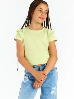 GATE Bawełniana koszulka z falbankami|Dzieci Dziewczynki·Koszulki I Topy