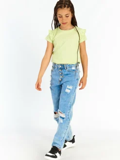 GATE Bawełniana koszulka z falbankami|Dzieci Dziewczynki·Koszulki I Topy