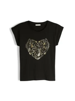 GATE Bawełniana koszulka z foliowym nadrukiem| Koszulki I Topy·Koszulki|Koszulki I Topy·Koszulki Z Nadrukiem