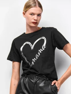 GATE Bawełniana koszulka z foliowym nadrukiem| Koszulki I Topy·Koszulki|Koszulki I Topy·Koszulki Z Nadrukiem