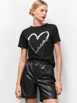 GATE Bawełniana koszulka z foliowym nadrukiem| Koszulki I Topy·Koszulki|Koszulki I Topy·Koszulki Z Nadrukiem