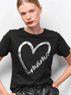 GATE Bawełniana koszulka z foliowym nadrukiem| Koszulki I Topy·Koszulki|Koszulki I Topy·Koszulki Z Nadrukiem