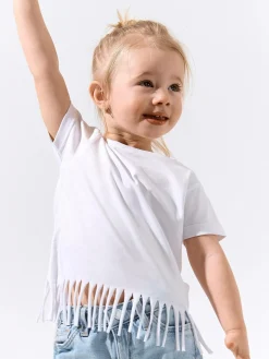 GATE Bawełniana koszulka z frędzlami|Dzieci Dziewczynki·Koszulki I Topy