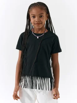 GATE Bawełniana koszulka z frędzlami|Dzieci Dziewczynki·Koszulki I Topy