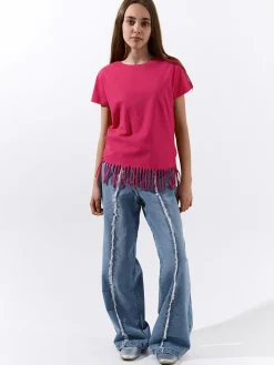 GATE Bawełniana koszulka z frędzlami|Dzieci Dziewczynki·Koszulki I Topy