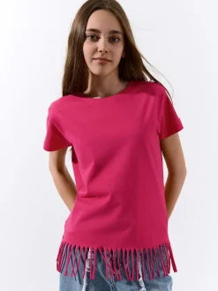 GATE Bawełniana koszulka z frędzlami|Dzieci Dziewczynki·Koszulki I Topy