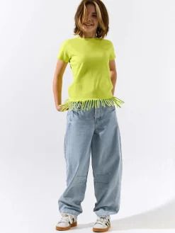 GATE Bawełniana koszulka z frędzlami|Dzieci Dziewczynki·Koszulki I Topy