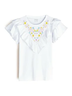 GATE Bawełniana koszulka z haftem|Dzieci Dziewczynki·Koszulki I Topy