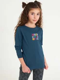 GATE Bawełniana koszulka z kolorowym napisem|Dzieci Dziewczynki·Koszulki I Topy