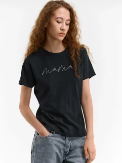 GATE Bawełniana koszulka z kryształkami| Koszulki I Topy·Koszulki