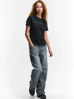 GATE Bawełniana koszulka z kryształkami| Koszulki I Topy·Koszulki