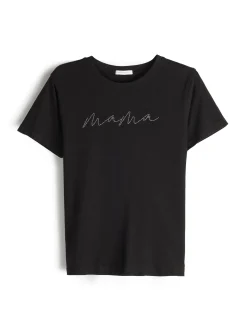 GATE Bawełniana koszulka z kryształkami| Koszulki I Topy·Koszulki