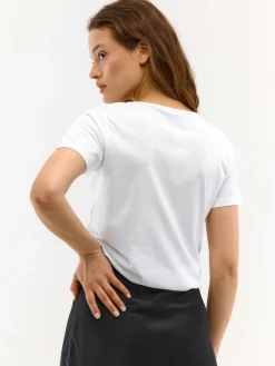 GATE Bawełniana koszulka z kryształkami| Koszulki I Topy·Koszulki