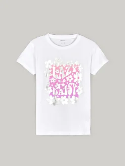 GATE Bawełniana koszulka z metalicznym nadrukiem|Dzieci Baby|Dziewczynki·Koszulki I Topy