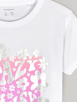 GATE Bawełniana koszulka z metalicznym nadrukiem|Dzieci Baby|Dziewczynki·Koszulki I Topy