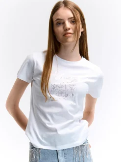 GATE Bawełniana koszulka z nadrukiem| Koszulki I Topy·Koszulki|Koszulki I Topy·Koszulki Z Nadrukiem