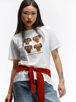 GATE Bawełniana koszulka z nadrukiem| Koszulki I Topy·Koszulki|Koszulki I Topy·Koszulki Z Nadrukiem