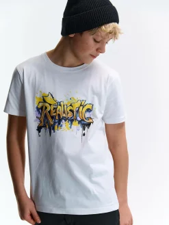 GATE Bawełniana koszulka z nadrukiem|Dzieci Chłopcy·Koszulki