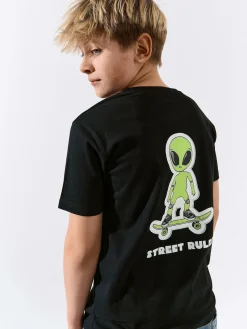 GATE Bawełniana koszulka z nadrukiem|Dzieci Chłopcy·Koszulki