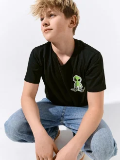 GATE Bawełniana koszulka z nadrukiem|Dzieci Chłopcy·Koszulki