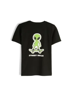 GATE Bawełniana koszulka z nadrukiem|Dzieci Chłopcy·Koszulki