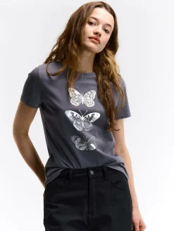 GATE Bawełniana koszulka z nadrukiem| Koszulki I Topy·Koszulki|Koszulki I Topy·Koszulki Z Nadrukiem