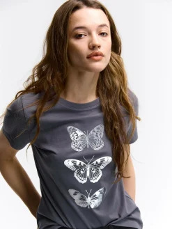 GATE Bawełniana koszulka z nadrukiem| Koszulki I Topy·Koszulki|Koszulki I Topy·Koszulki Z Nadrukiem