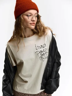 GATE Bawełniana koszulka z nadrukiem| Koszulki I Topy·Koszulki|Koszulki I Topy·Koszulki Z Nadrukiem