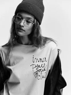 GATE Bawełniana koszulka z nadrukiem| Koszulki I Topy·Koszulki|Koszulki I Topy·Koszulki Z Nadrukiem