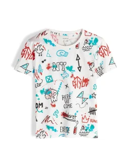 GATE Bawełniana koszulka z nadrukiem|Dzieci Chłopcy·Koszulki