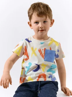 GATE Bawełniana koszulka z nadrukiem|Dzieci Chłopcy·Koszulki