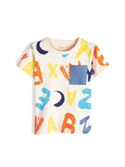 GATE Bawełniana koszulka z nadrukiem|Dzieci Chłopcy·Koszulki