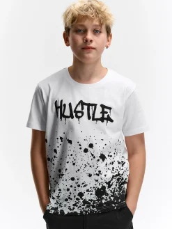 GATE Bawełniana koszulka z nadrukiem|Dzieci Chłopcy·Koszulki