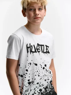 GATE Bawełniana koszulka z nadrukiem|Dzieci Chłopcy·Koszulki