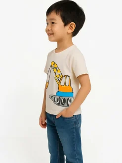 GATE Bawełniana koszulka z nadrukiem|Dzieci Chłopcy·Koszulki