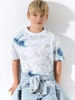 GATE Bawełniana koszulka z nadrukiem|Dzieci Chłopcy·Koszulki